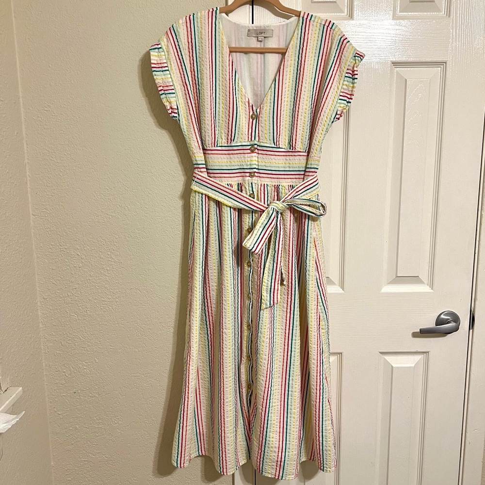 Striped Springtime/Easter Midi Dress by Loft